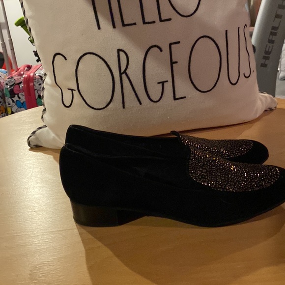 Stewart Weizmann Suede Sparkle Loafers - Picture 2 of 4